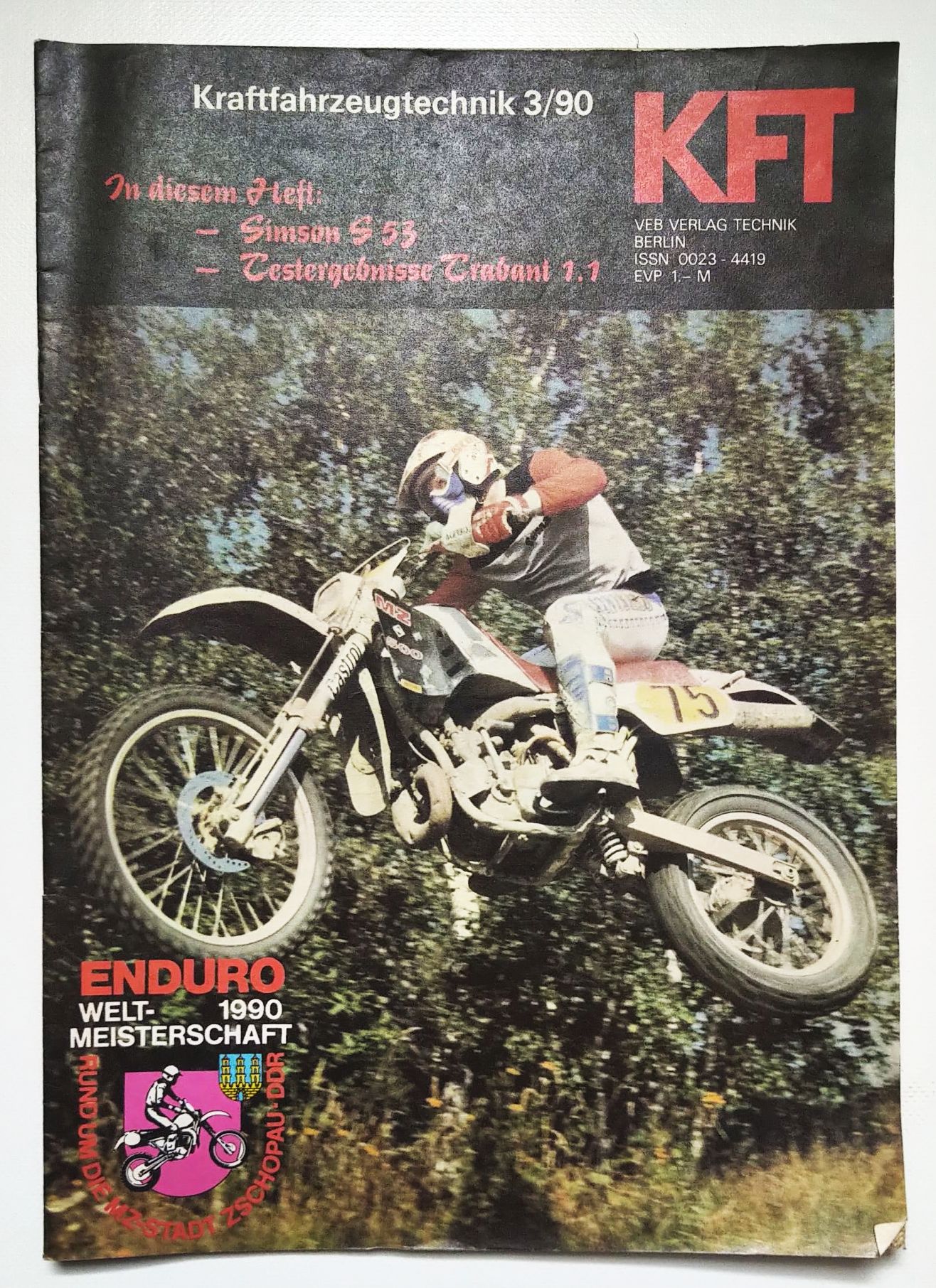 Zeitschrift KFT Nr 3 Enduro-Weltmeisterschaft 1990 Kraftfahrzeugtechnik Zeitschrift KFT Nr 3 Enduro-Weltmeisterschaft 1990 Kraftfahrzeugtechnik