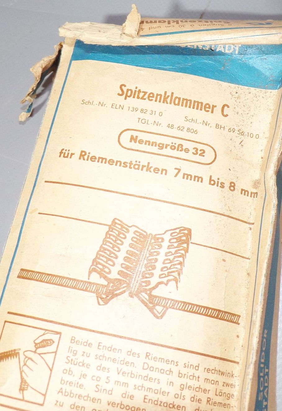 Riemenverbinder 8 Stück DDR 7 bis 8 mm 