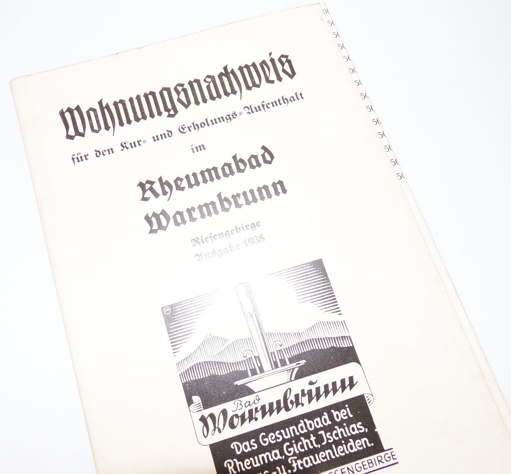 Altes Prospekt Warmbrunn Riesengebirge Schlesien Beilagen 1938 Cieplice