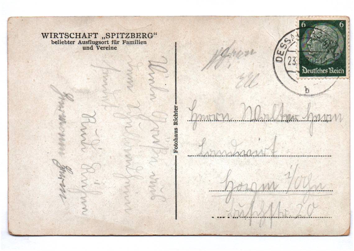 Ak Dessau Rosslau Wirtschaft Spitzberg 1939 Schullandheim Ak Dessau Rosslau Wirtschaft Spitzberg 1939 Schullandheim