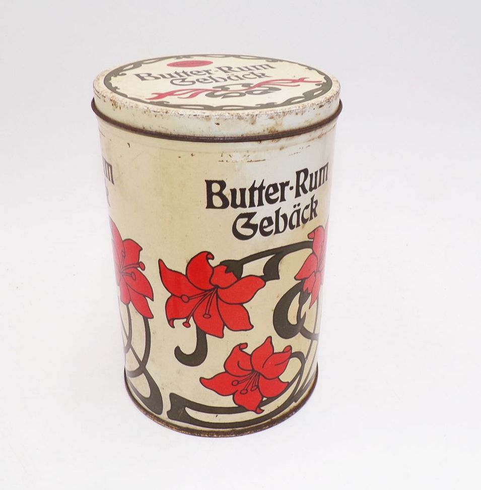 Alte Delikat Blechdose Butter Rum Gebäck DDR Deko Requisit Sammler Alte Delikat Blechdose Butter Rum Gebäck DDR Deko Requisit Sammler