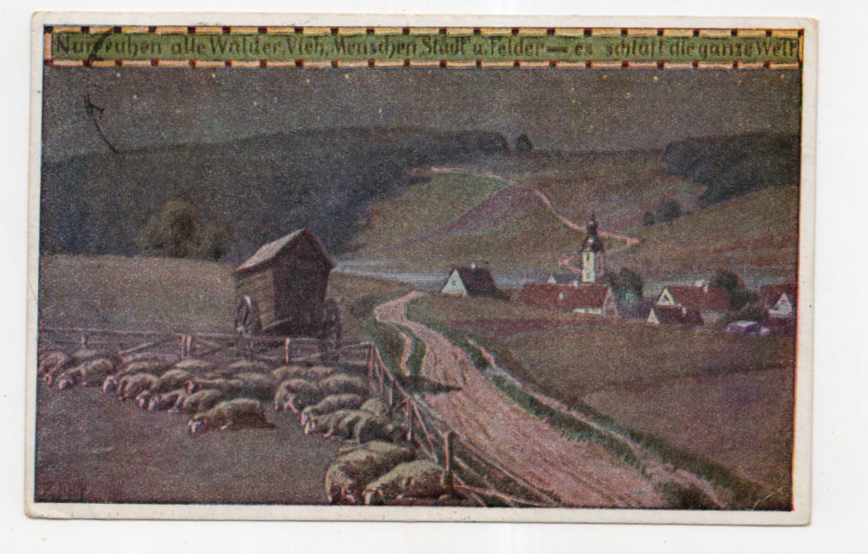 Ak Volksliedkarte Paul Hey 45 Nun ruhen alle Wälder 1919 