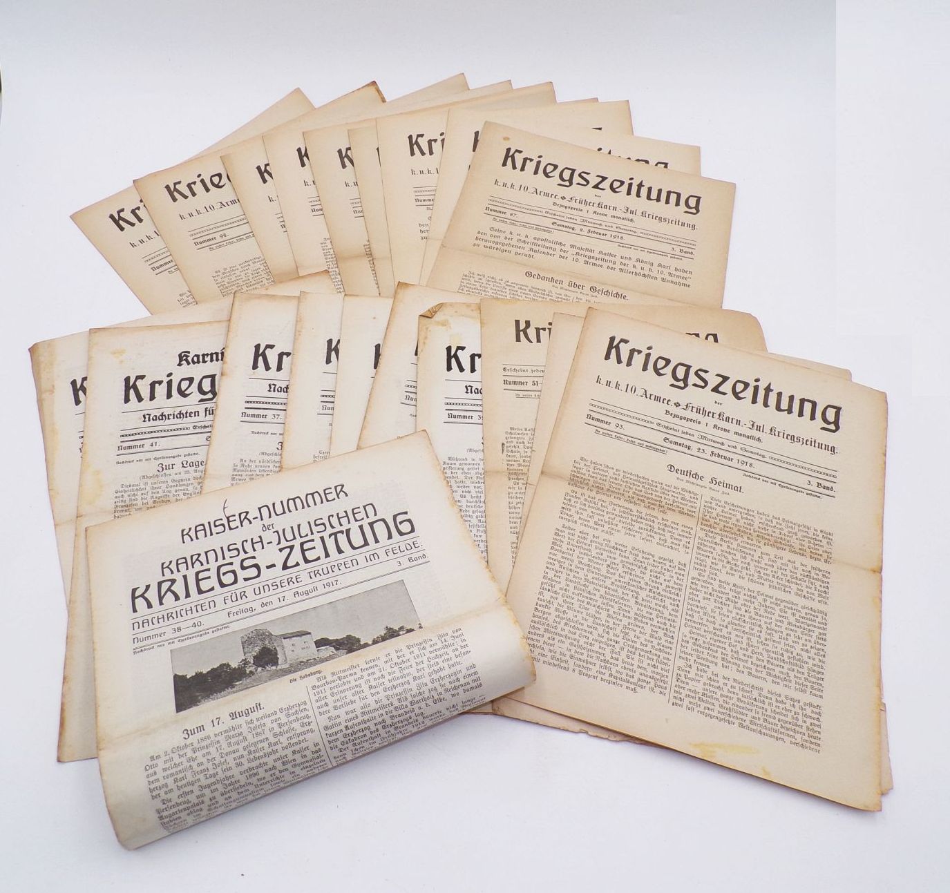 Kriegszeitung der kuk 10 Armee 1918 Konvolut 1 Weltkrieg Zeitung