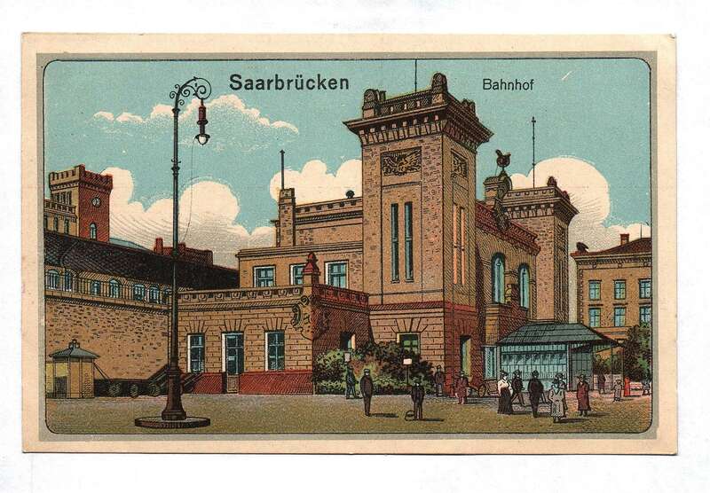 Ak Saarbrücken Bahnhof Postkarte Saarland