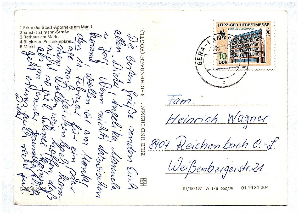 Ak Gera Apotheke Markt Ernst Thälmann Straße Rathaus Blick zum Puschkinplatz