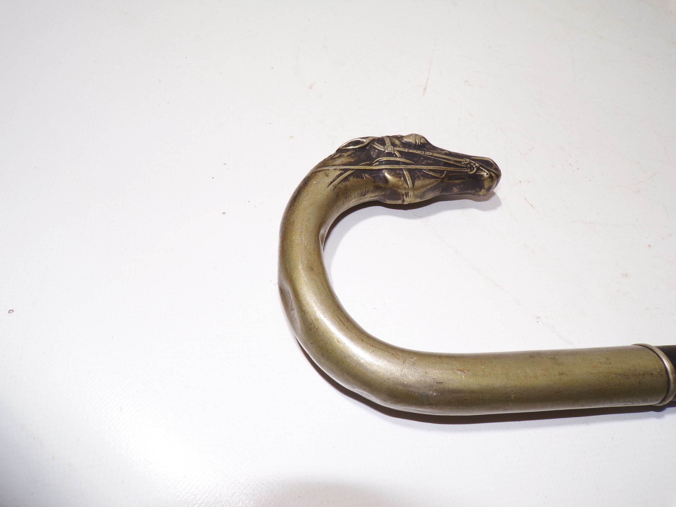  Alter Gehstock Pferdekopf Alpacca Wanderstock Spazierstock