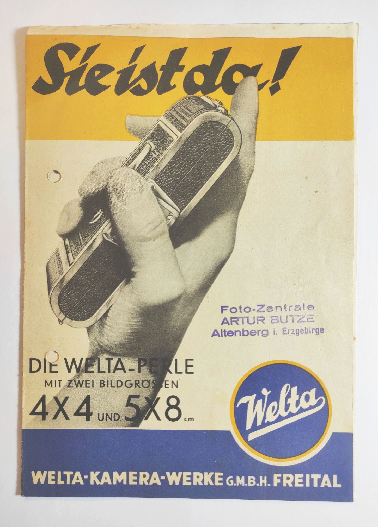 Kamera Prospekt Welta Perle Springkamera DR Kamera Werke Freital
