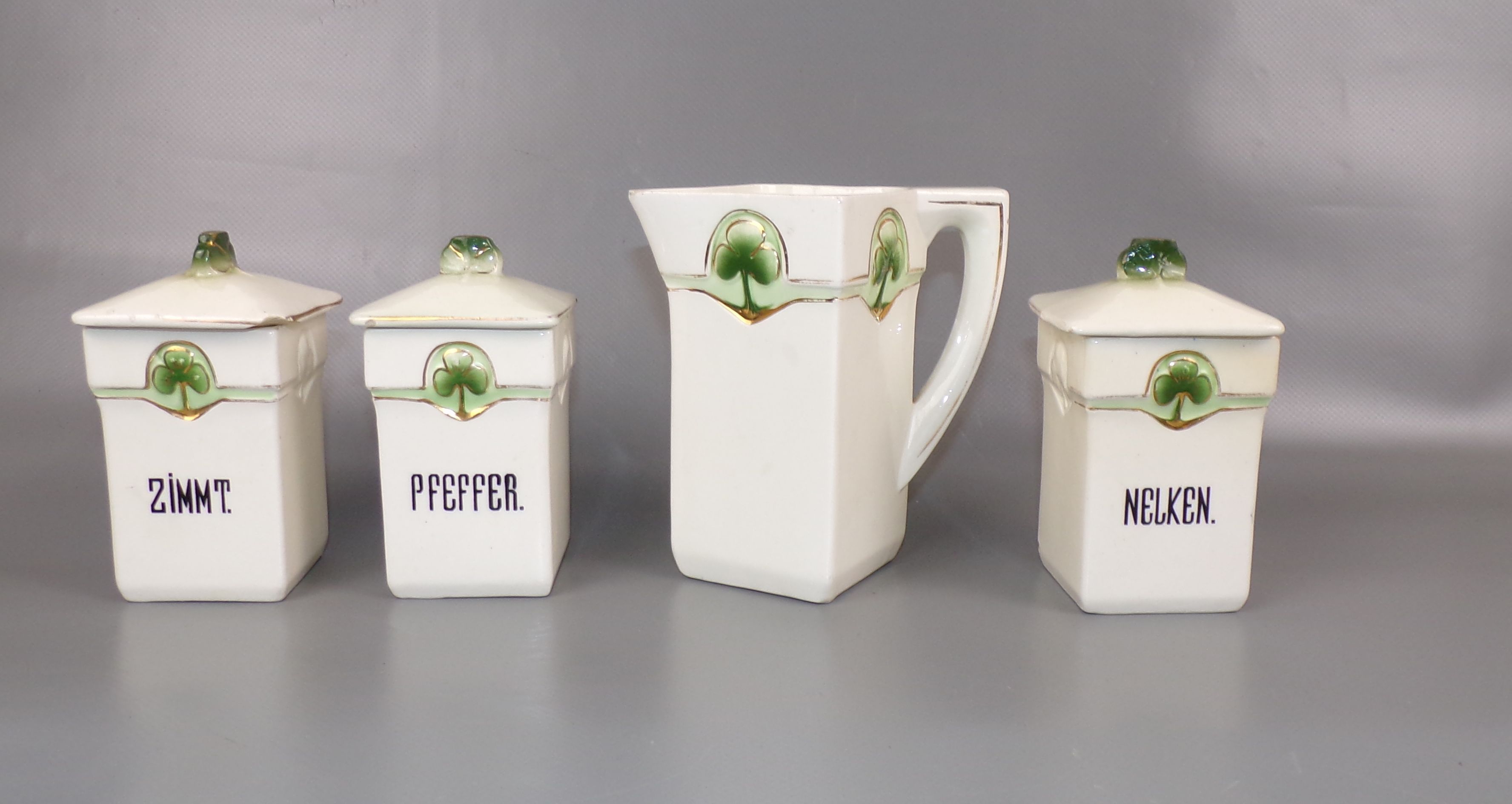 Jugendstil Gewürzdosen Set Trockenwaren Dose Rhein Porzellan Vorratsdosen