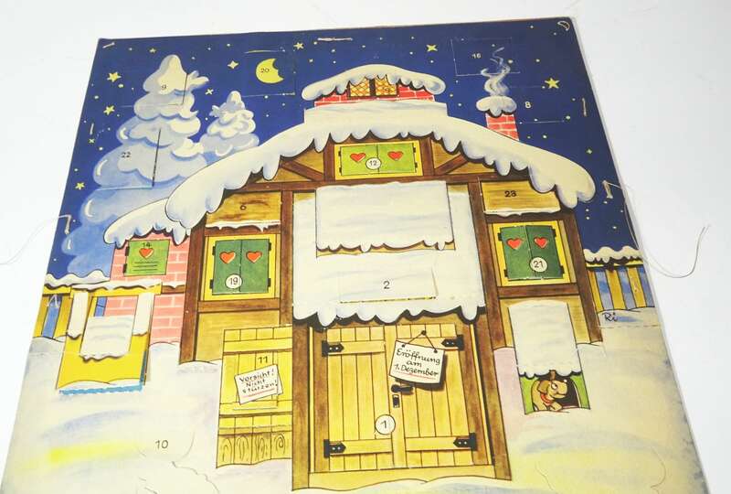 Adventskalender Frösi Weihnachtskalender 1956 Weihnachtsmannwerkstatt