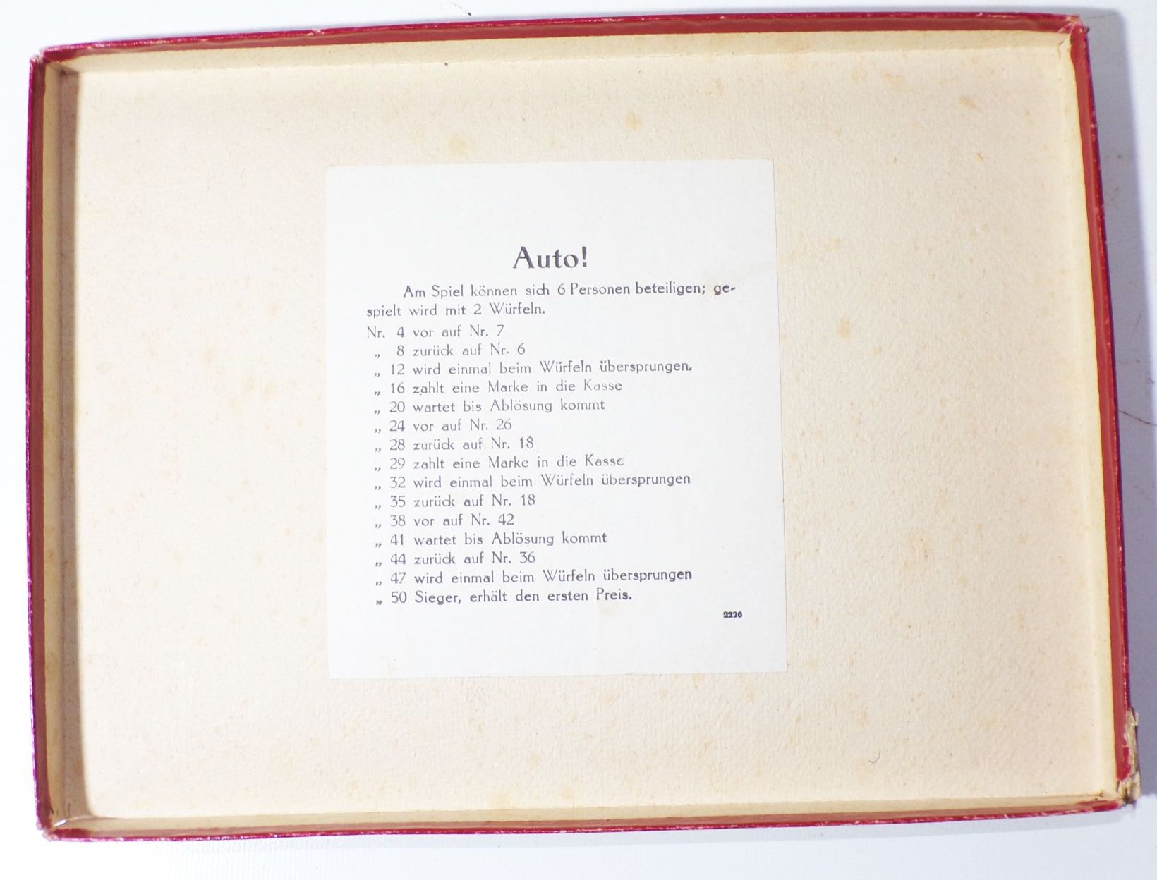 Auto Brettspiel Tietz und Pinthus ABC Verlag Nürnberg 1910er 1920er 