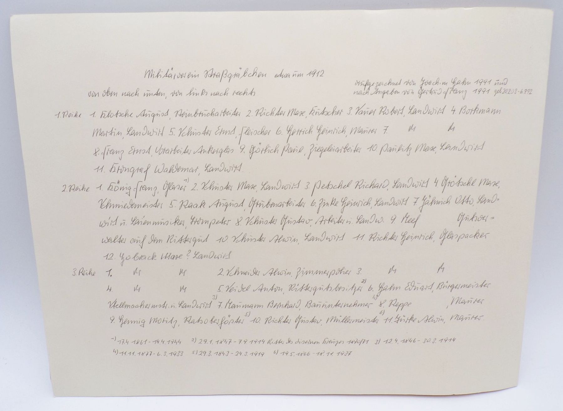 2 x Foto Straßgräbchen Militärverein 1912 1921 mit Historie 2 x Foto Straßgräbchen Militärverein 1912 1921 mit Historie
