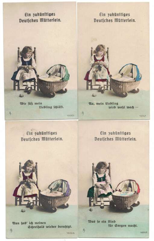 Ak Serie Ein zukünftiges Deutsches Mütterlein 1915 Mädchen Puppe 