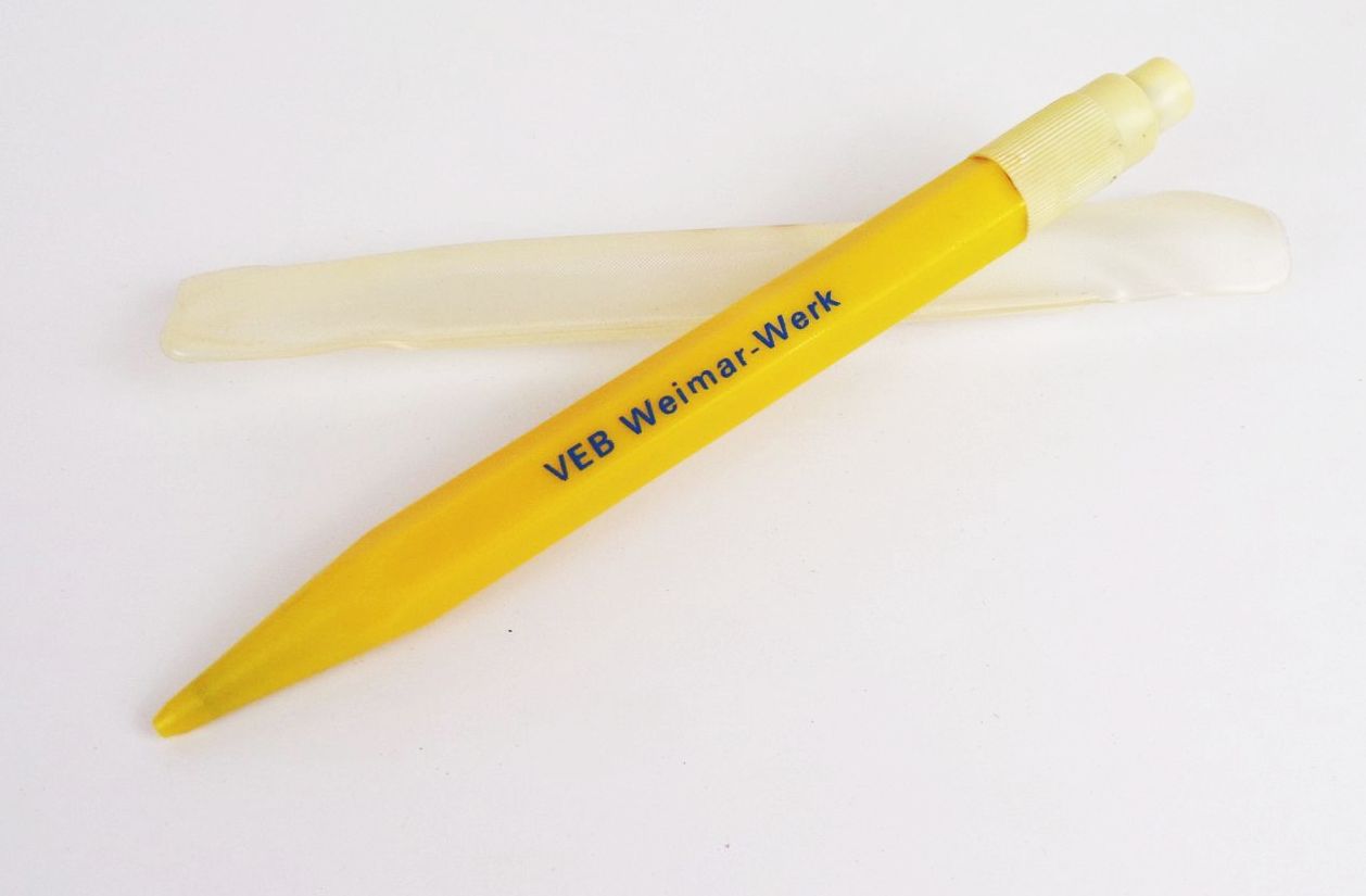 Alter Reklame Kugelschreiber VEB Weimar Werk DDR Kuli Werbung