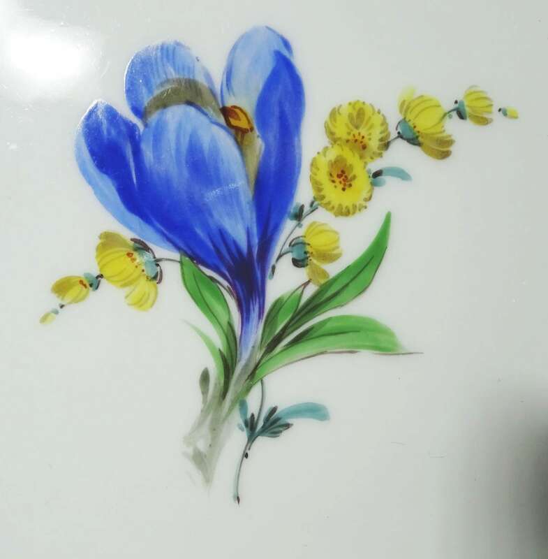 Meissen Kuchenteller 3 Wahl Schwertermarke Porzellanteller Krokos Dekor 