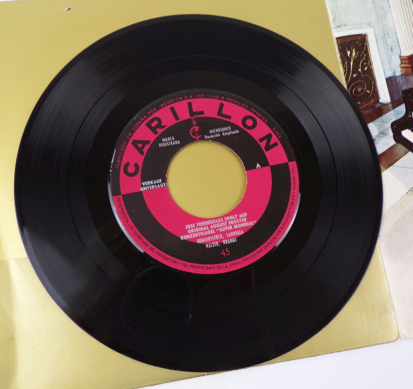 August Förster Klavier Piano Prospekt mit Schallplatte Jose Tordesillas Löbau