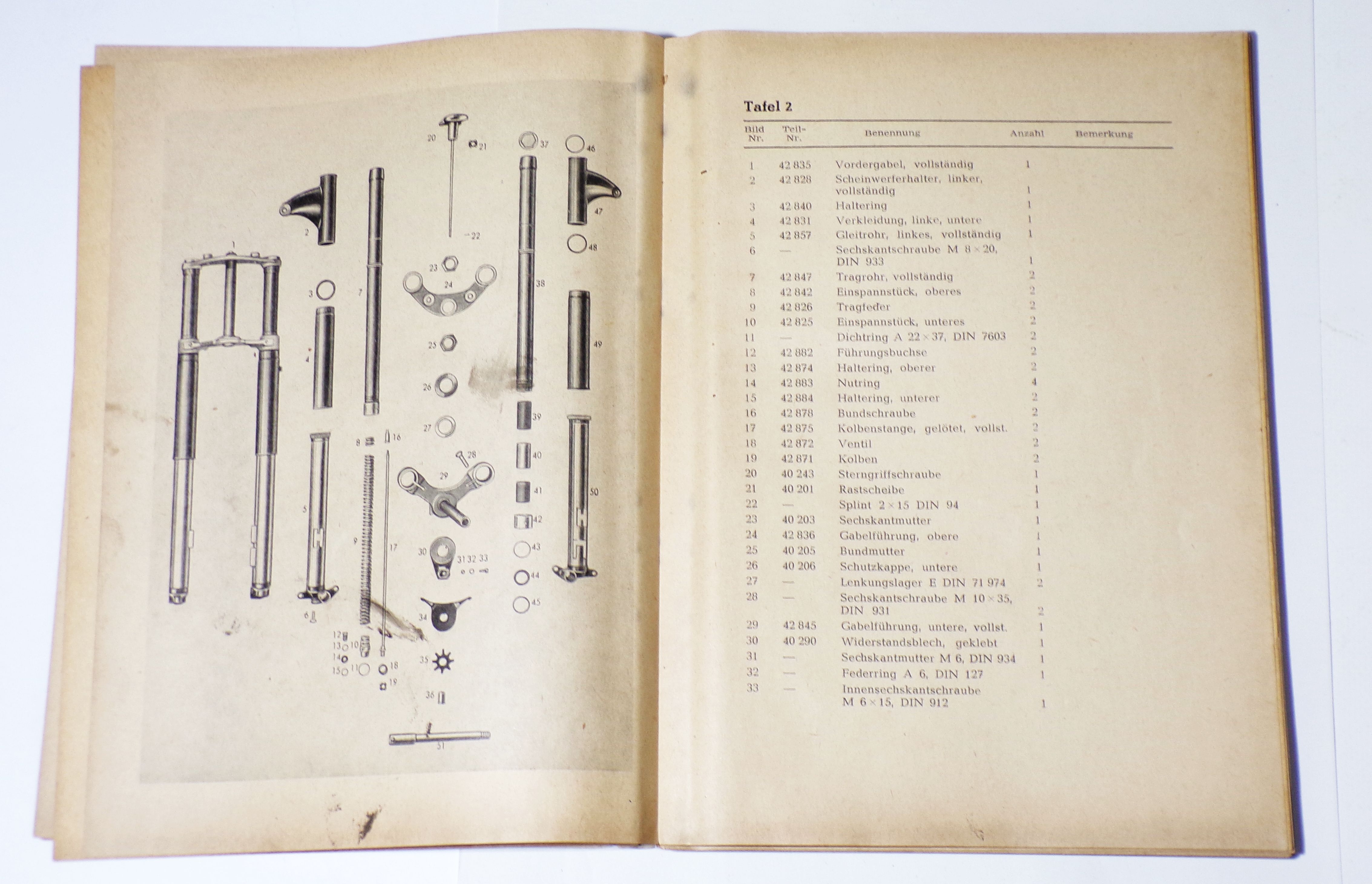 Motorrad Simson Sport AWO Ersatzteile Katalog 1956 DDR