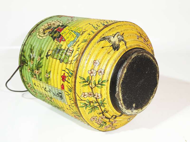 Alte Blechdose Tee Riquet Lampion lithografiert um 1900 1910 Teedose