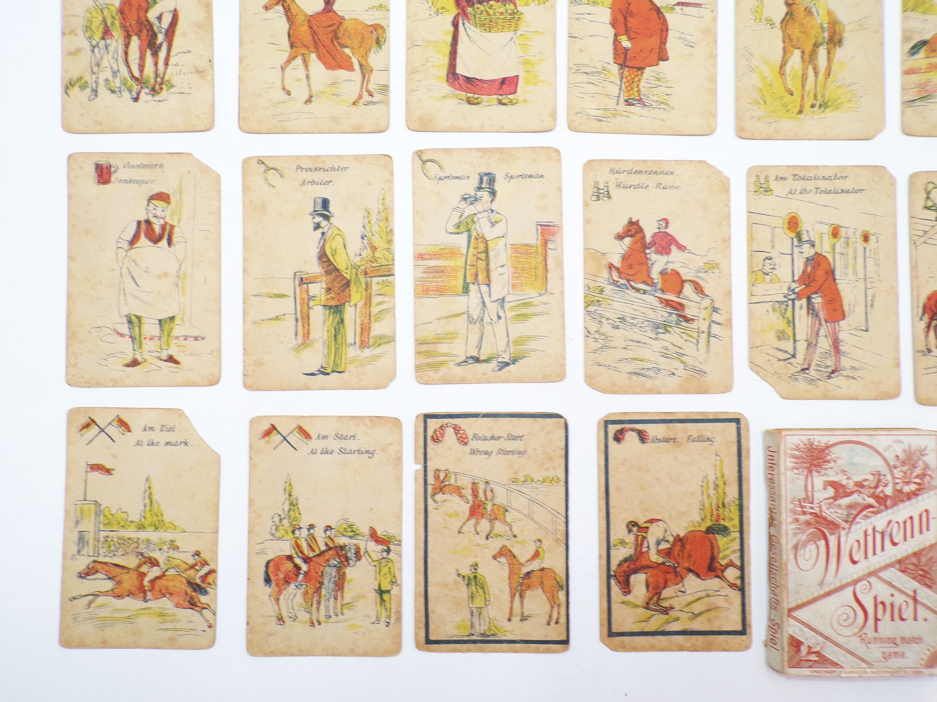 Wettrennspiel um 1880 Kartenspiel 