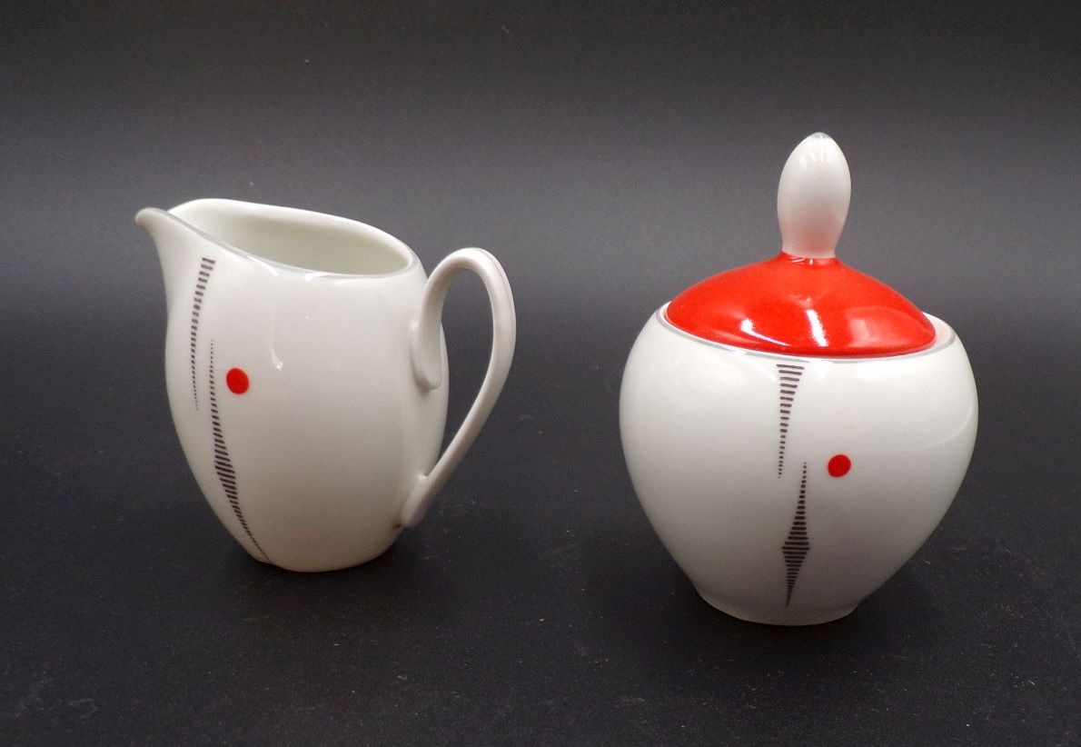 Altes Mocca Service Freiberger Porzellan Espresso 50er Vintage 