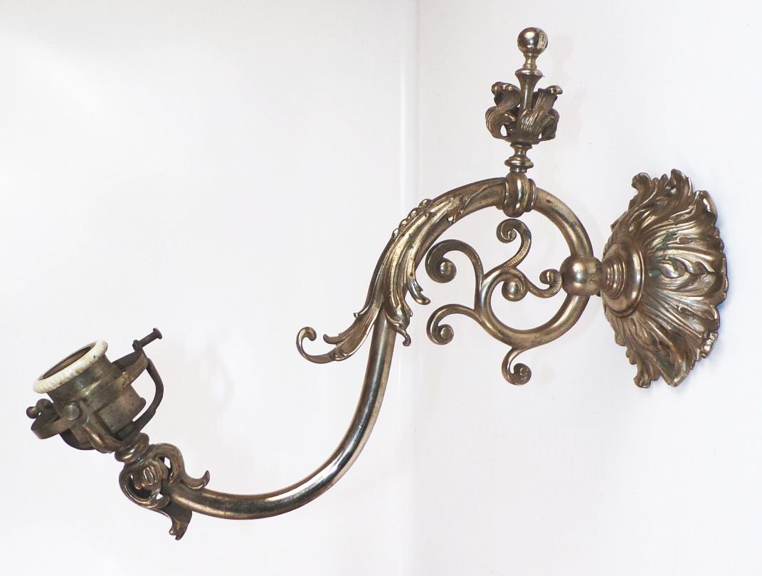 Alte Wandlampe Rocaille um 1900 E27 Antik Wandleuchte 