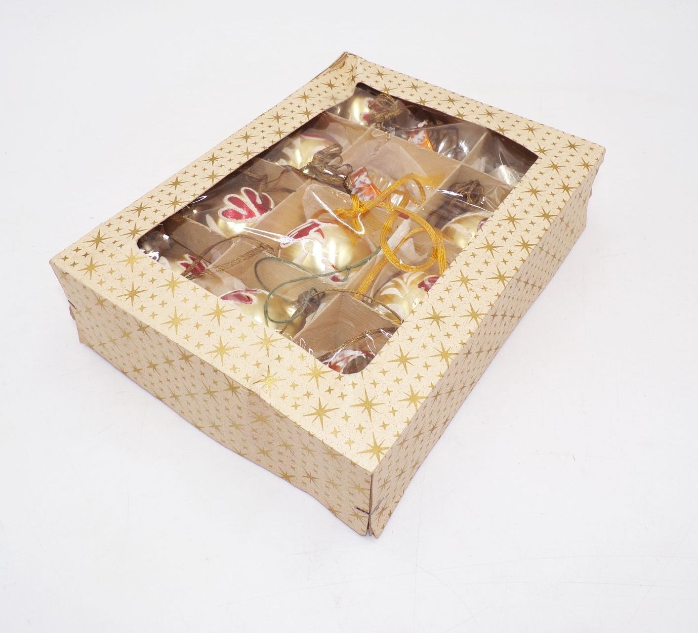 Alter Baumschmuck Glas Gold Halbkugeln Reflexkugeln Alter Baumschmuck Glas Gold Halbkugeln Reflexkugeln