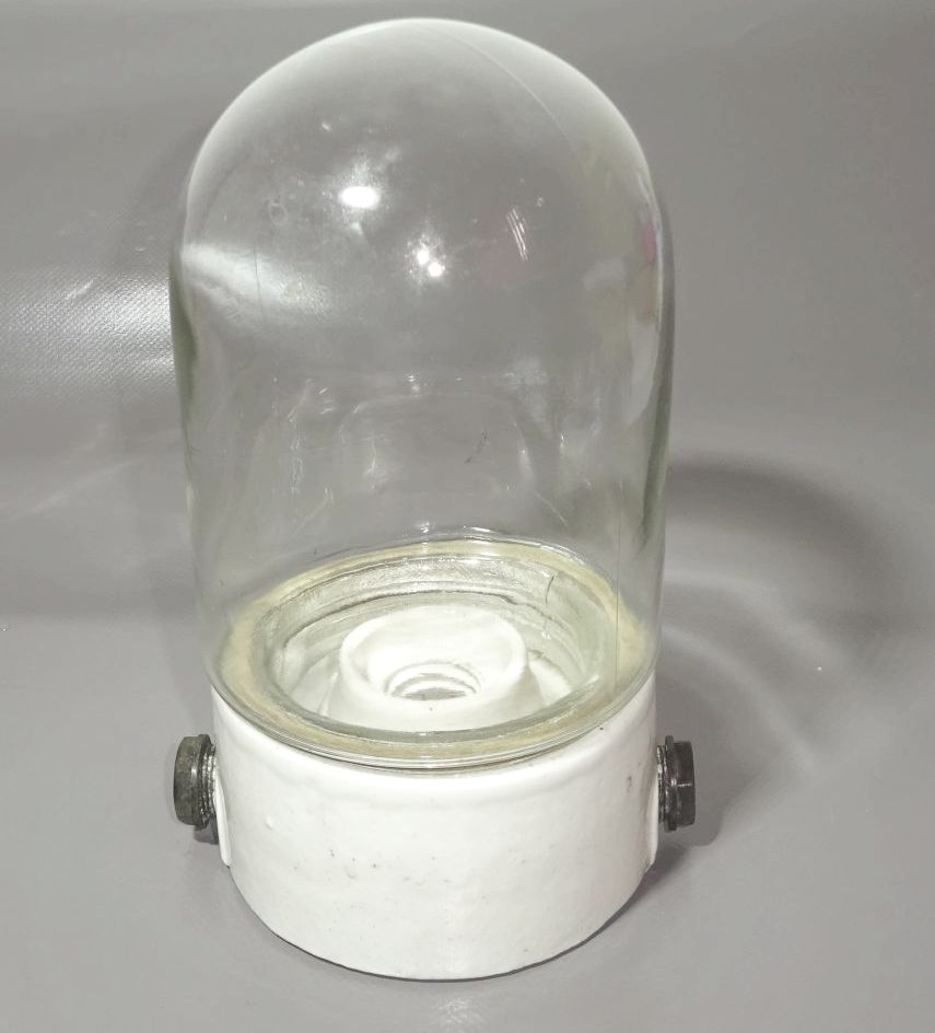 Kellerlampe Industriedesign Porzellan Glas Lampe Weiss E27