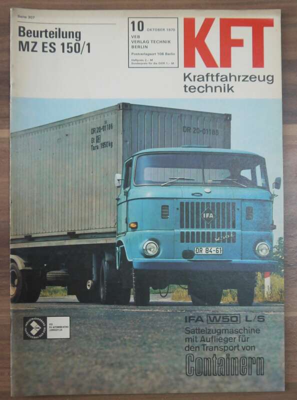 Beurteilung MZ ES 150 1 KFT Oktober 1970 IFA W50 L S Sattelzugmaschine mit Auflieger