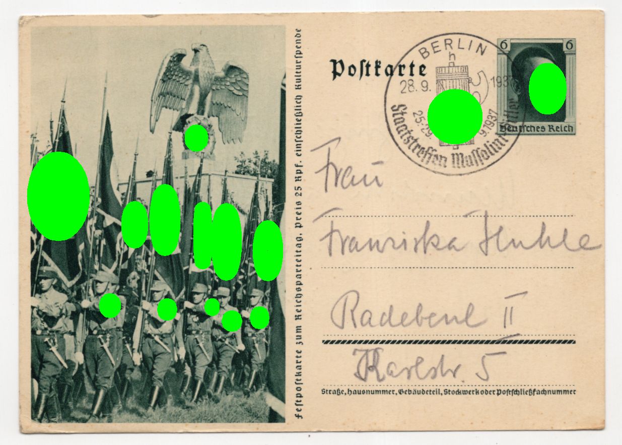 Postkarte 1937 SA Standarte Drittes Reich Propagandakarte Ganzsache