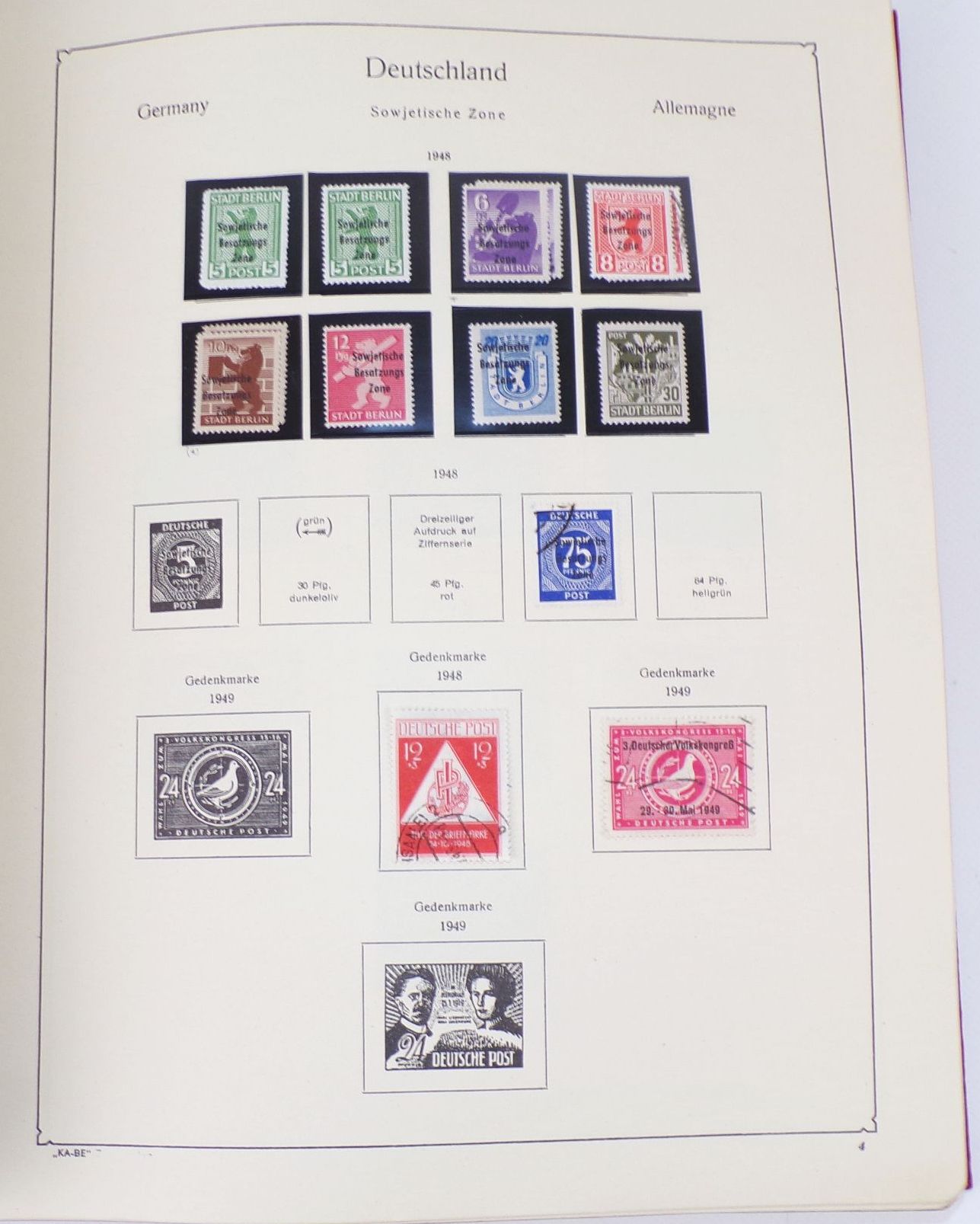 Kabe Album SBZ DDR 1949 bis 1968 Briefmarken Mao Schiller Köpfe