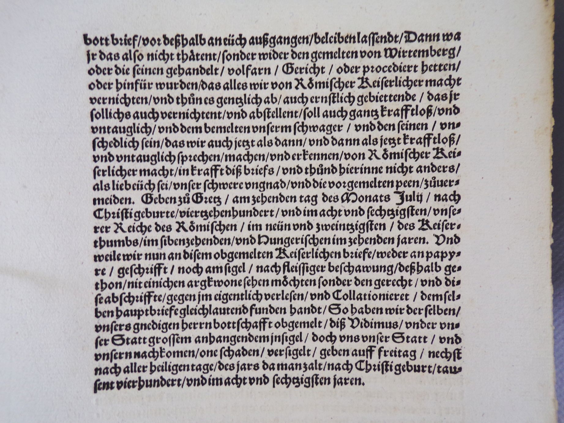 Dekret Bürgermeister Eßlingen Kaiser Friedrich 1468 Edikt Dekret Bürgermeister Eßlingen Kaiser Friedrich 1468 Edikt