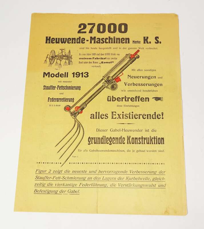 Prospekt Heuwende Maschine Oscar Matthes Leipzig Eutritzsch Modell 1913 
