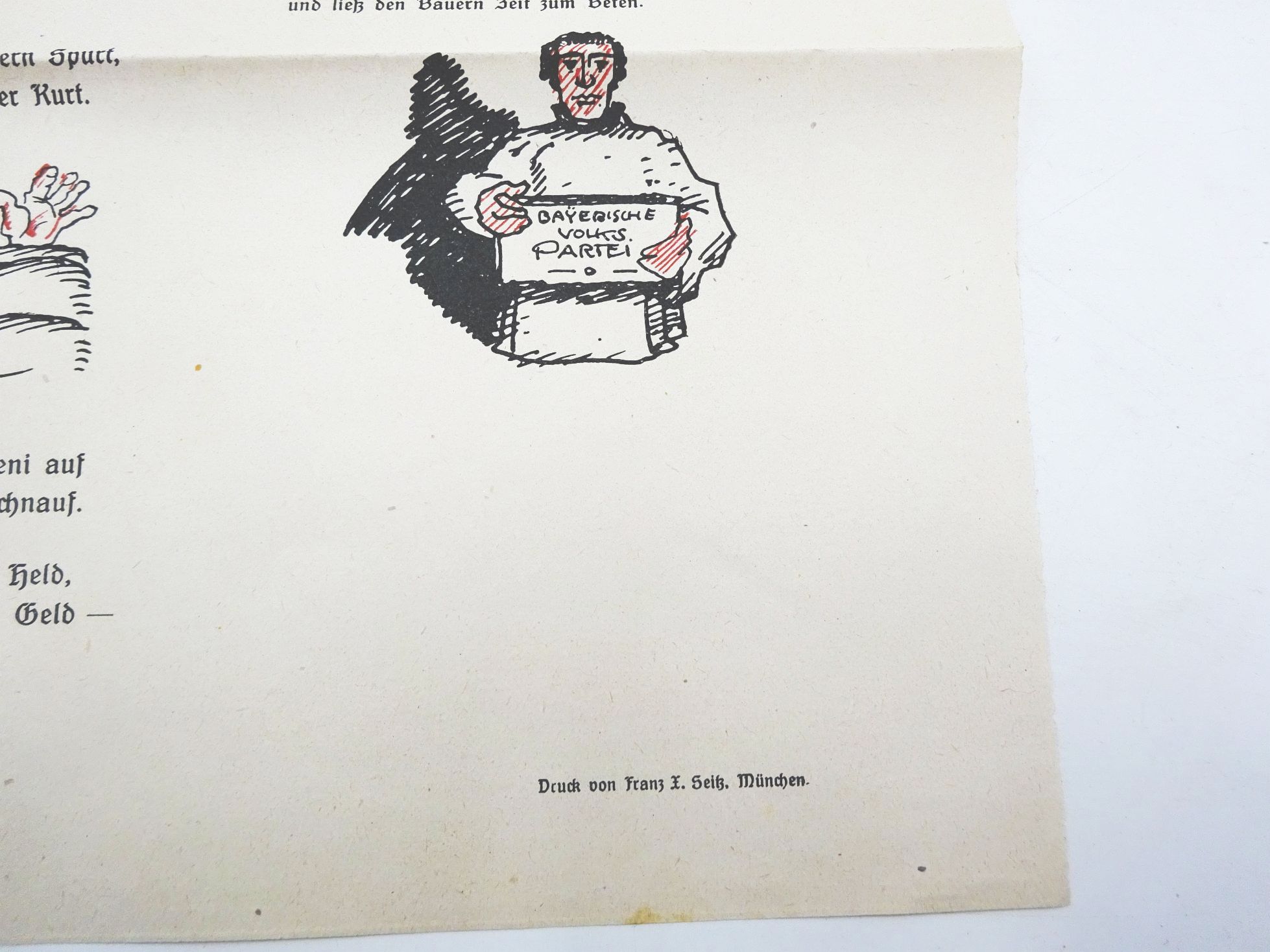 Alter Aushang Satire gegen Kurt Eisner Bayerische Volkspartei 1919 Räterepublik 