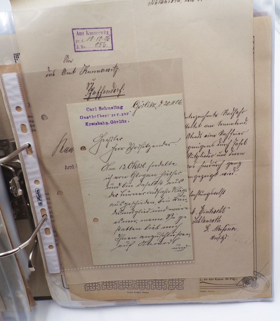 Ordner Dokumente Görlitz Schlauroth Radfahrerverein um 1900