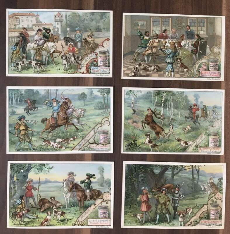 Sammelbilder Liebig Jagdbilder 6 Stück Serie Nr 401