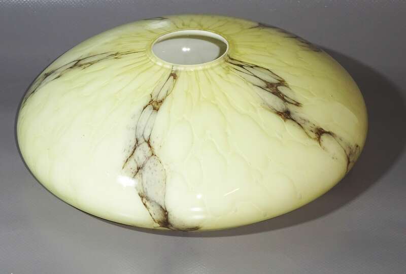 Alter Glas Lampenschirm Schale für Schalenlampe D 23 cm Marmoriert 1940er  