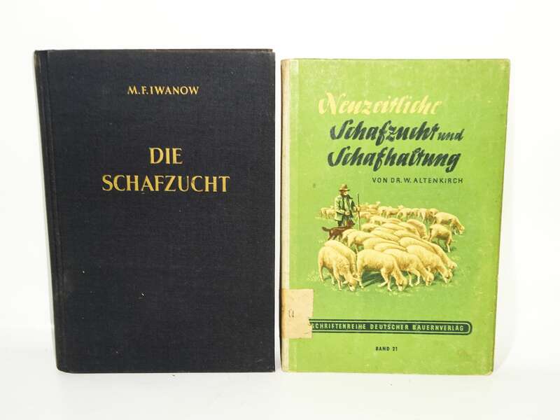 Schafzucht Schafe Haltung Pflege 2 alte Bücher 1949 1955 