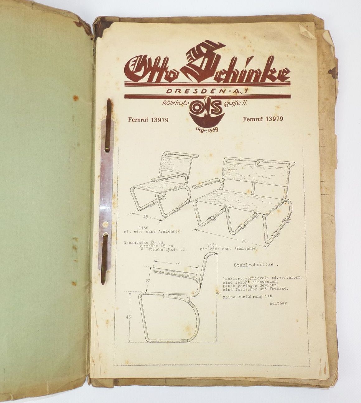 Musterbuch Otto Schinke Dresden Omnibus Beschläge Karosseriebeschläge 