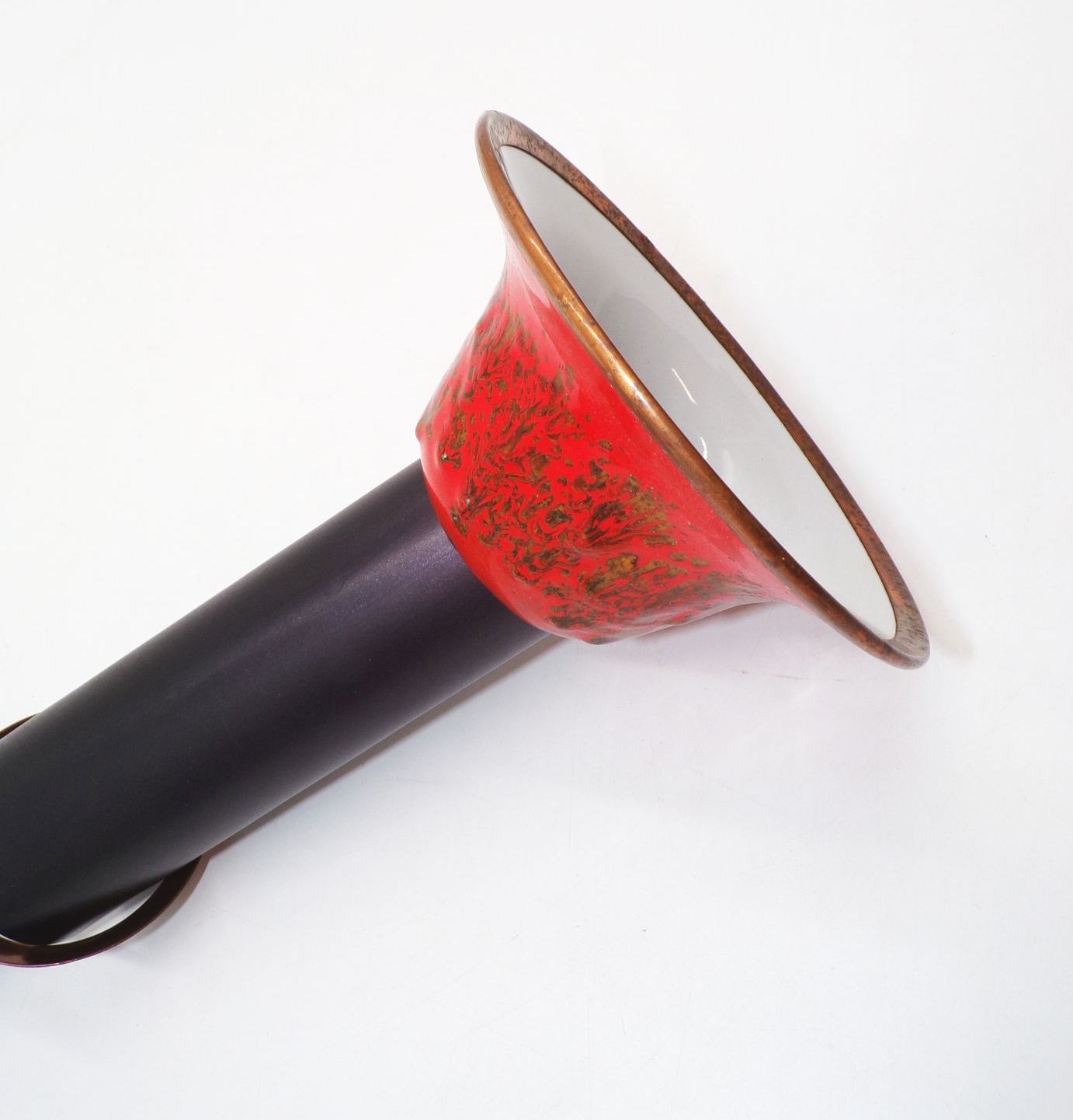 Alte Emaille Deckenleuchte Rot E27 Lawa Optik Retro Look Alte Emaille Deckenleuchte Rot E27 Lawa Optik Retro Look