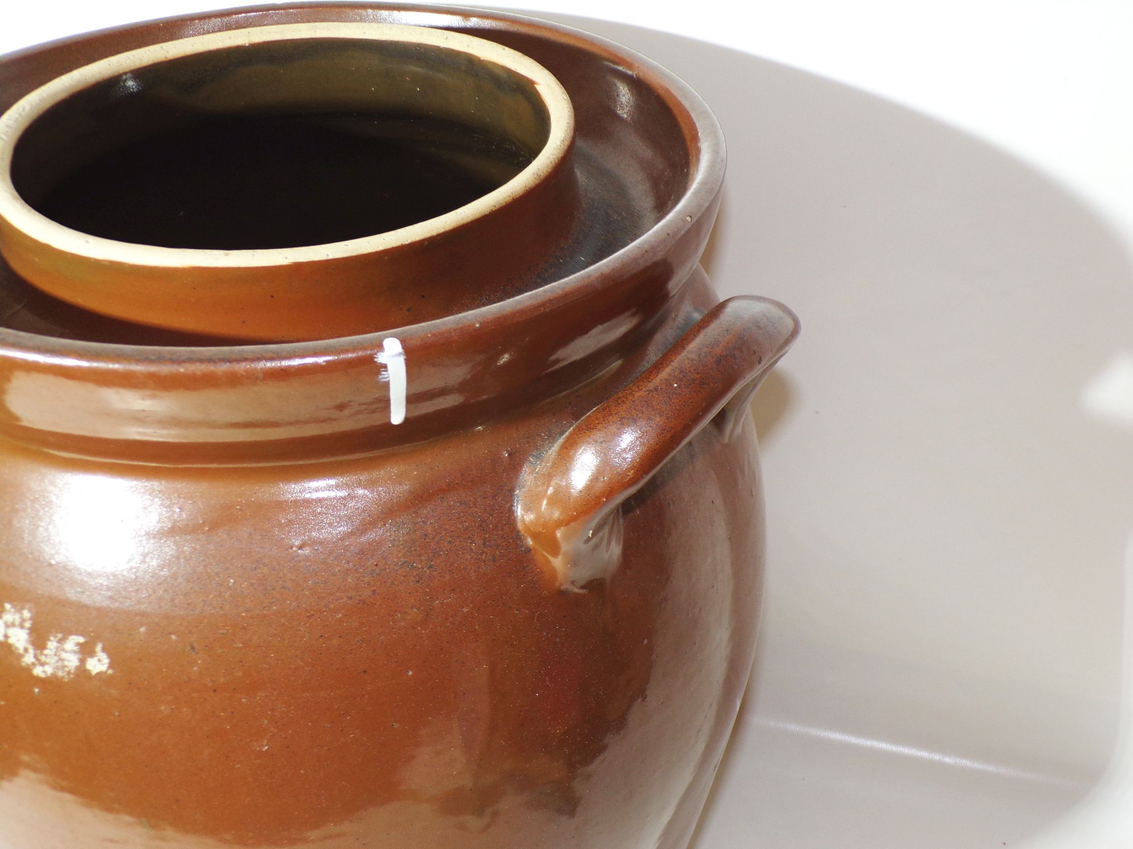 Alter Steinguttopf Sauerkrauttopf Tontopf Gärtopf Gurkentopf Krautfass ...