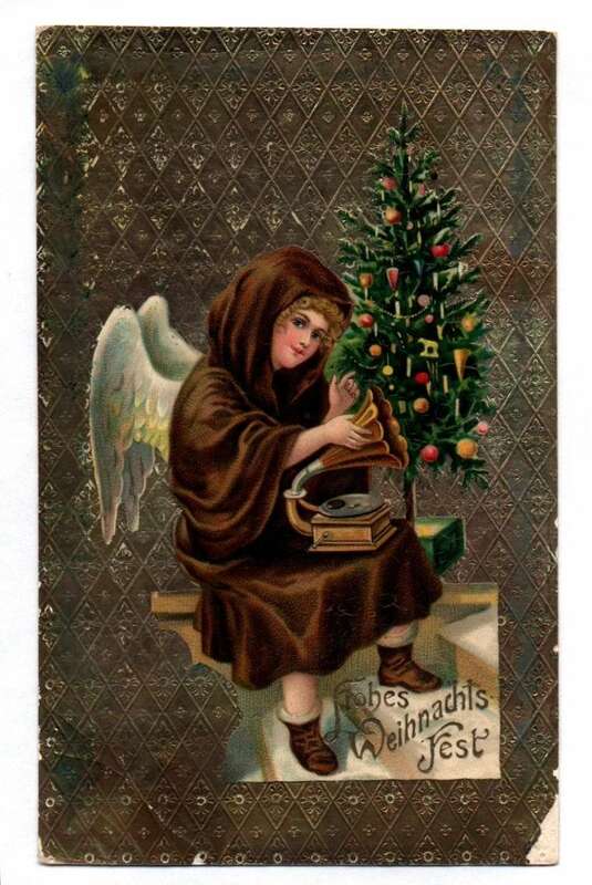 Ak Engel mit Grammophon Christbaum Frohes Weihnachtsfest 1911