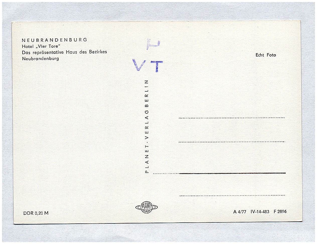 Foto Ak Hotel Vier Tore Neubrandenburg Das repräsentative Haus des Bezirkes DDR Foto Ak Hotel Vier Tore Neubrandenburg Das repräsentative Haus des Bezirkes DDR