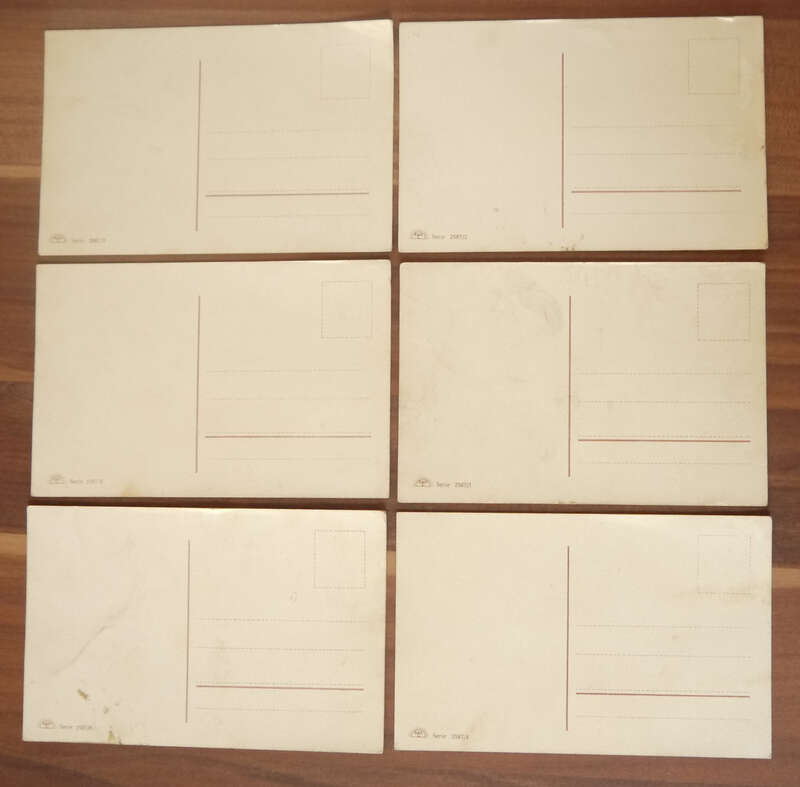 6 Stück Ansichtskarten 1 WK Soldaten Die Sonne sank im Westen