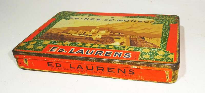 Prince of Monaco Ed Laurens Zigarettendose Blechdose Werbung 