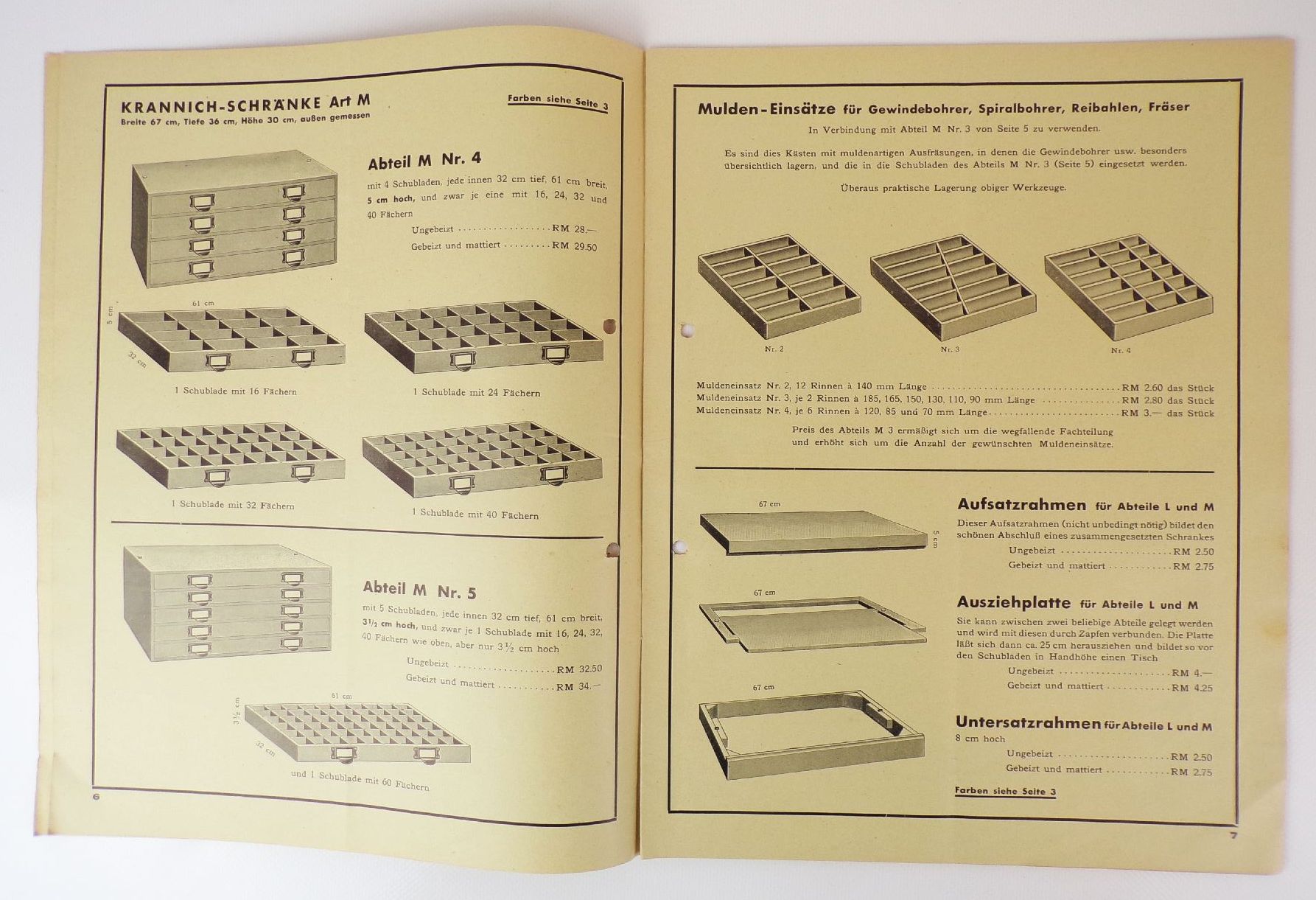 Alte Kataloge Krannich Schränke Büromöbel Mellenbach Thüringen um 1950