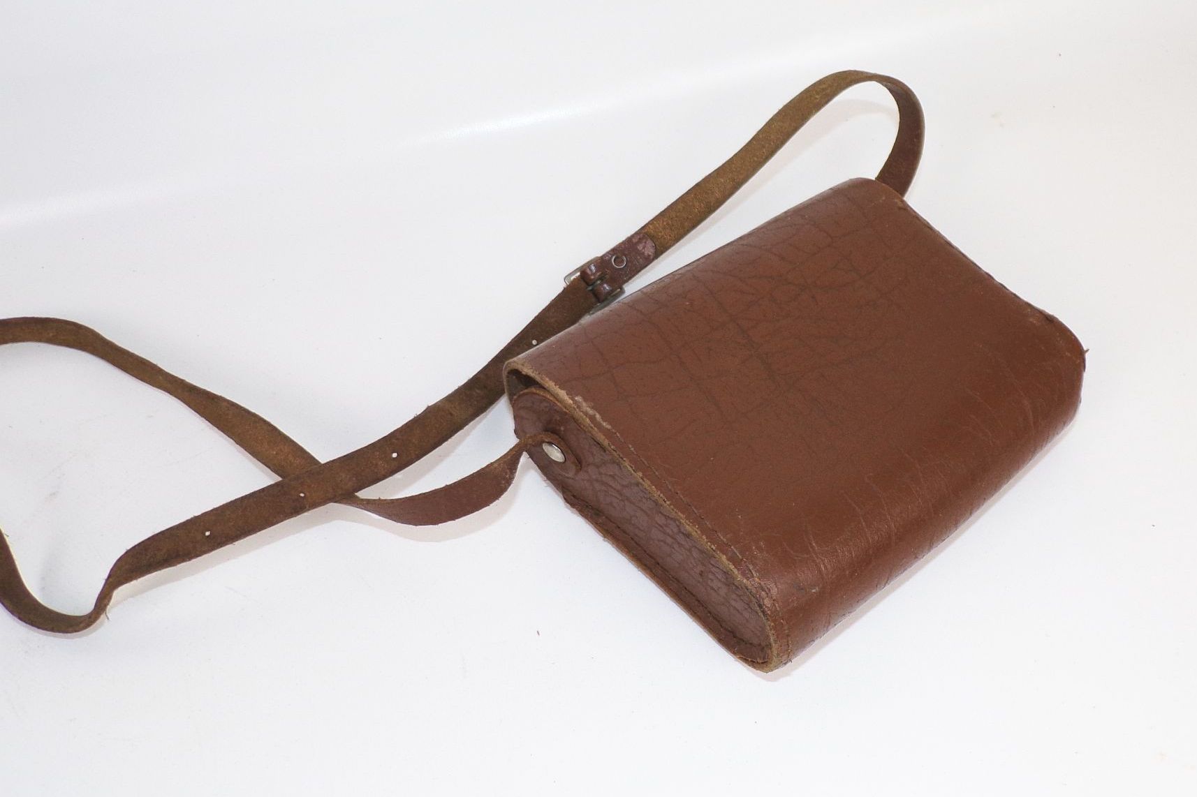 Alte Leder Brottasche Frühstückstasche Umhängetasche Brusttasche Ledertasche