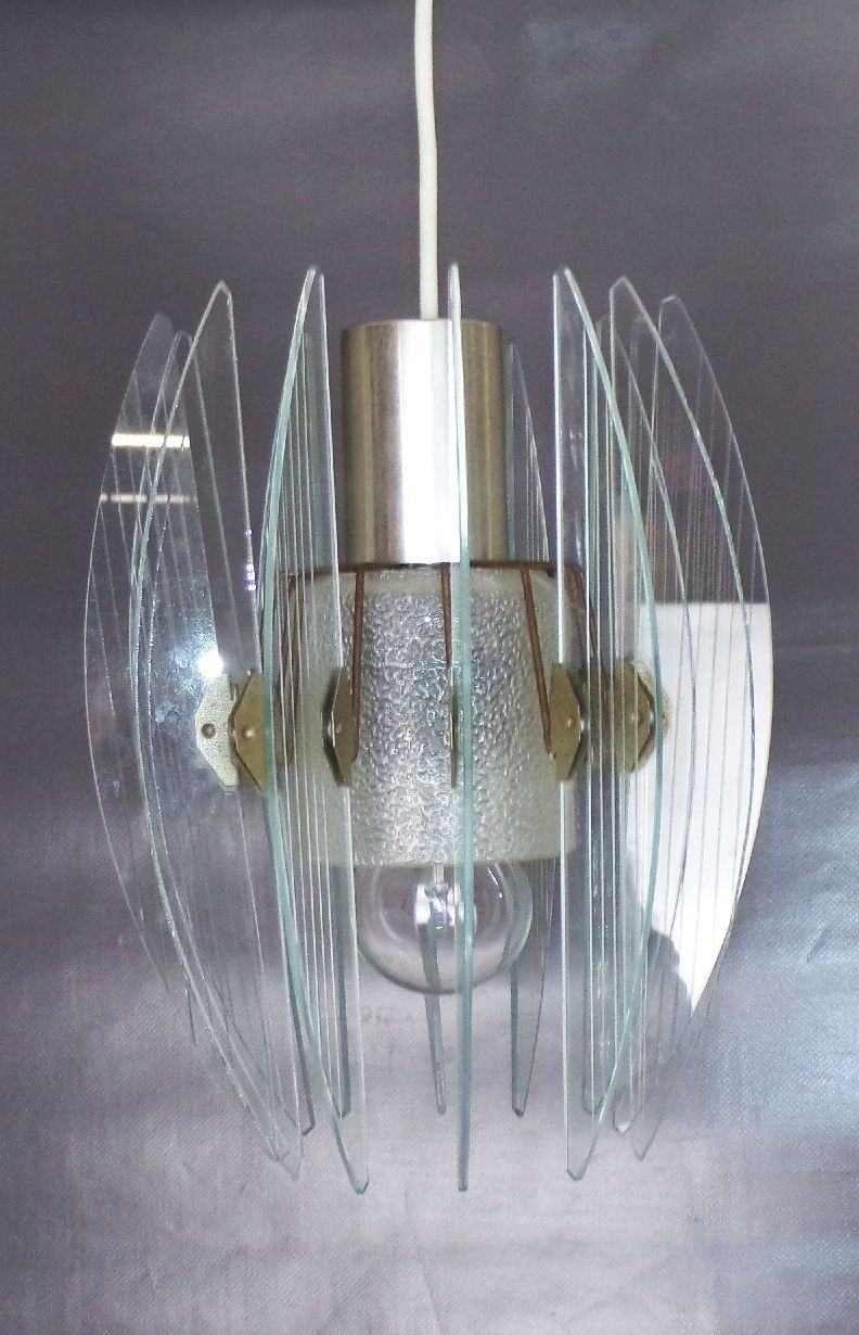 Vintage Deckenleuchte Erich Klemm E27 transparent 60er Jahre Design Lampe 