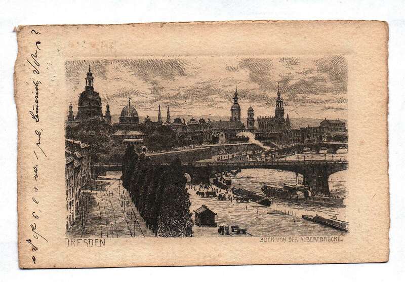 Ak Dresden Buck von der Albertbrücke 1910
