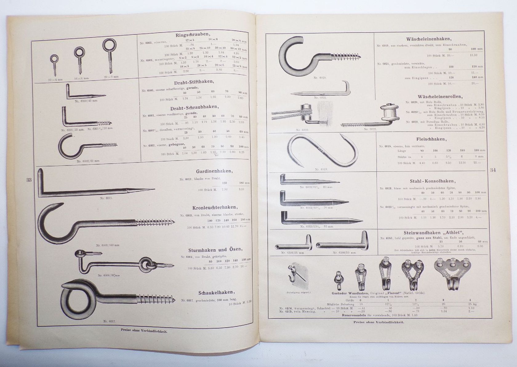 Alter Katalog Belaco Kurzwaren Werkzeuge 1926 Schlösser Klingel Haken 
