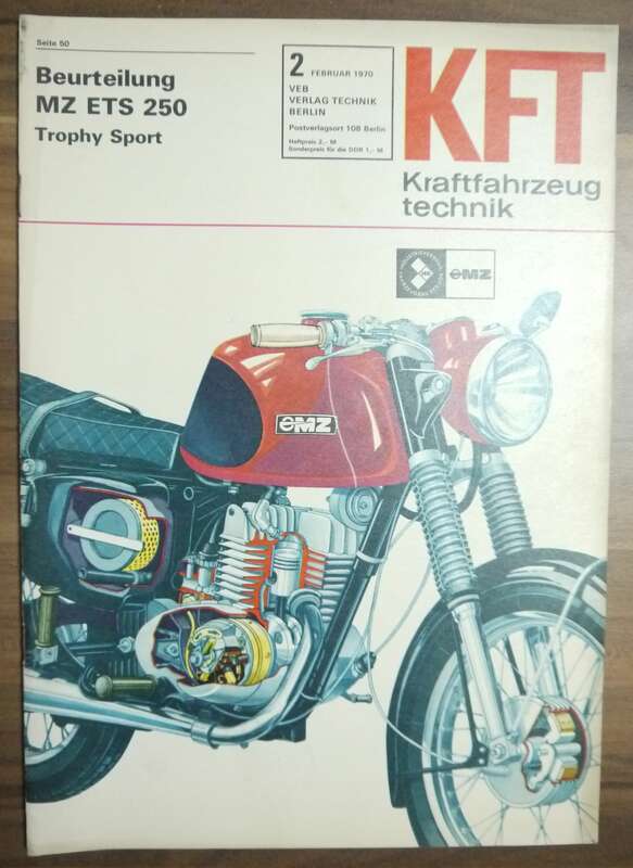 KFT Beurteilung MZ ETS 250 Trophy Sport Februar 1970 VEB Zeitschrift DDR