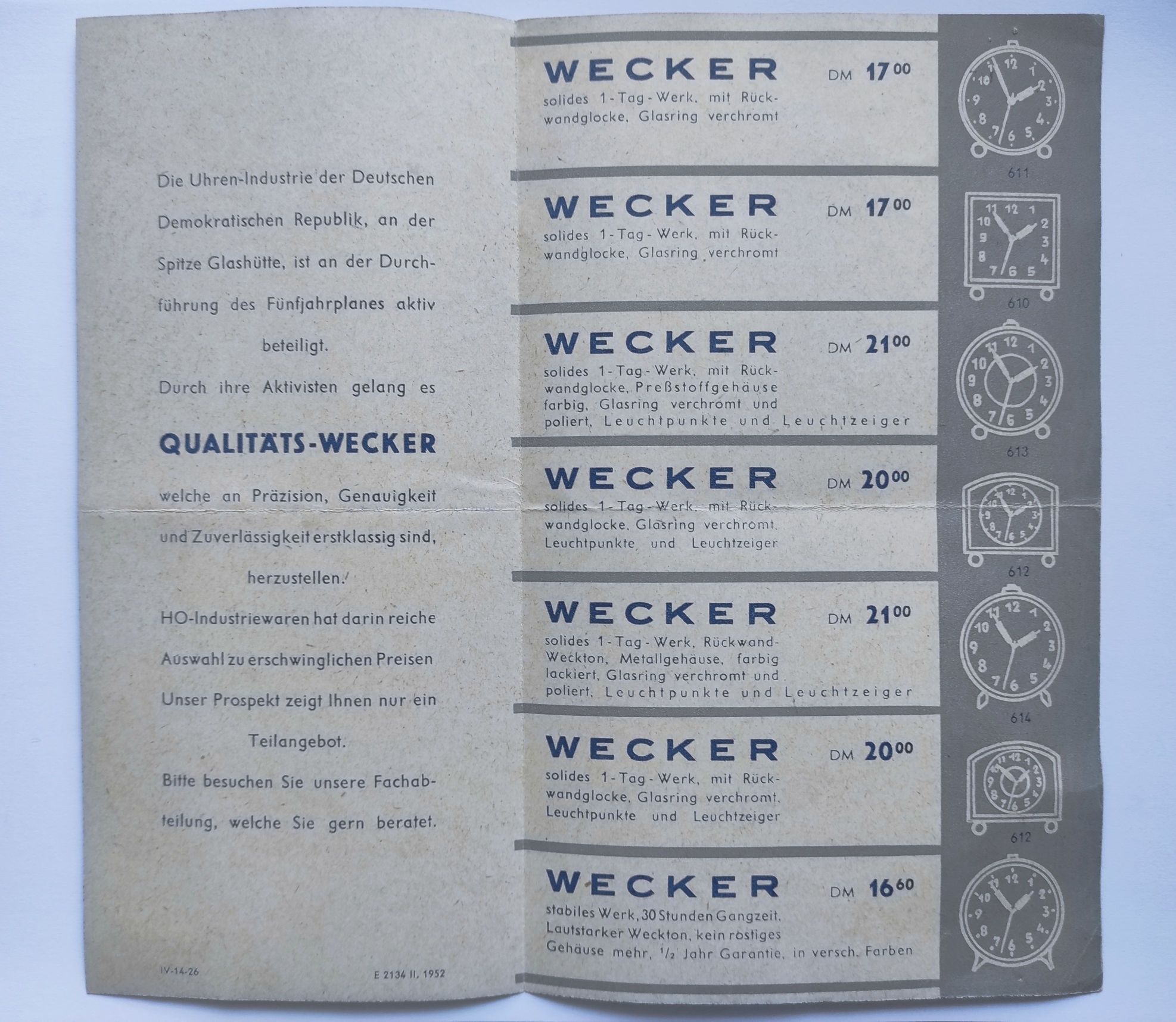 DDR Werbung HO Industriewaren Prospekt 1952 Leipzig DDR Werbung HO Industriewaren Prospekt 1952 Leipzig